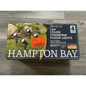 Hampton Bay 20 V LED Color Changing Flood Light Adjustable Head Black 4-Pack NEW